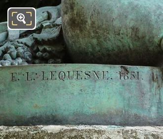 E L Lequesne inscribed on Faune Dansant statue