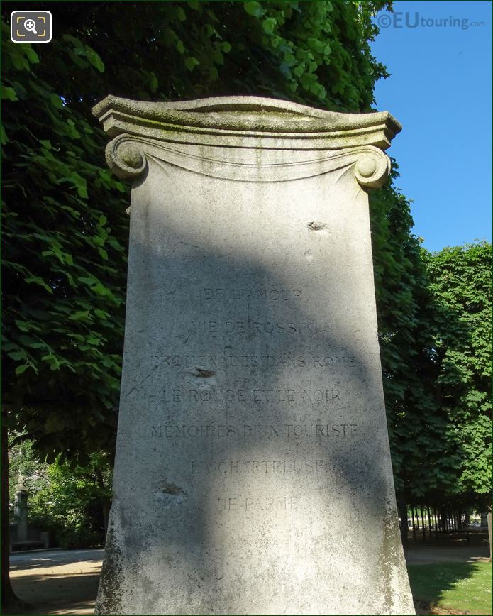 Inscription on the Stendhal monument in Paris