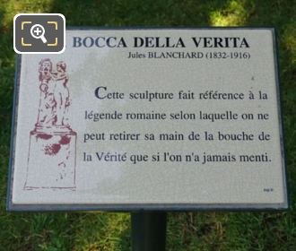 Plaque for La Bocca Della Verita statue