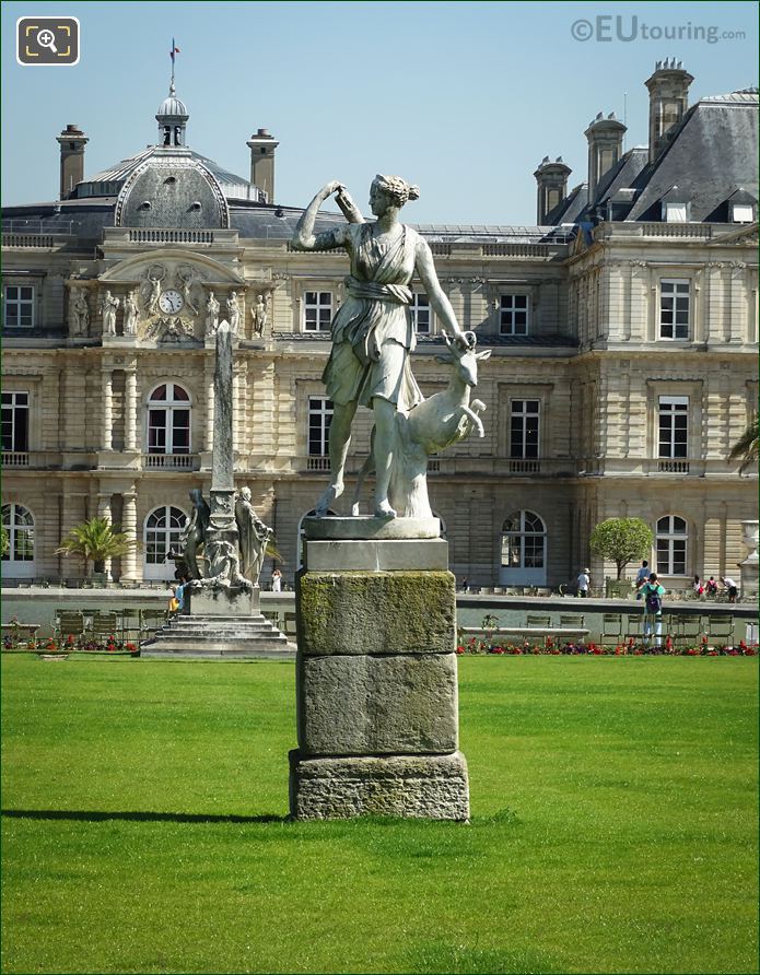 Goddess of the hunt statue Luxembourg Gardens