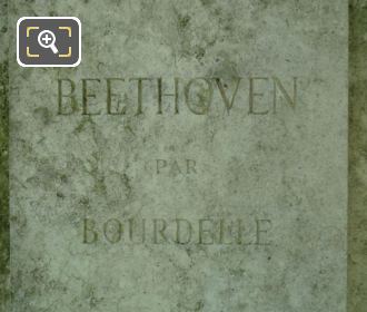 Artist name inscription on Beethoven monument