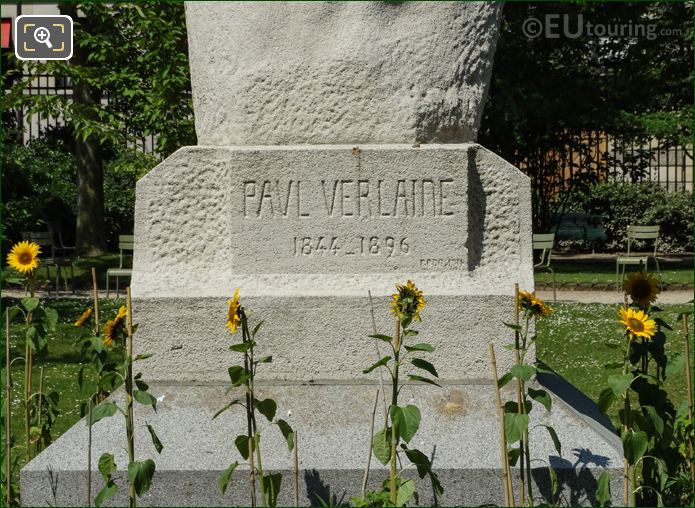 Inscription on the Paul Verlaine monument