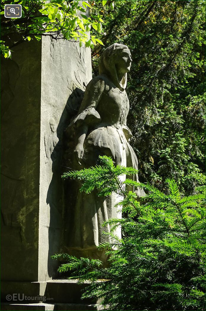 West side of lady statue on Massenet monument