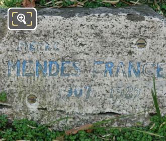 Information plaque for Pierre Mendes France statue