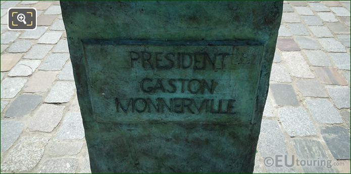 President Gaston Monnerville inscription on pedestal