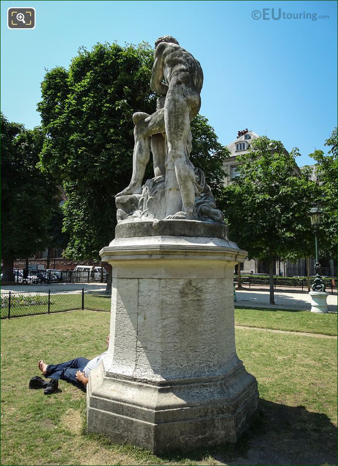 Le Crepuscule statue on pedestal