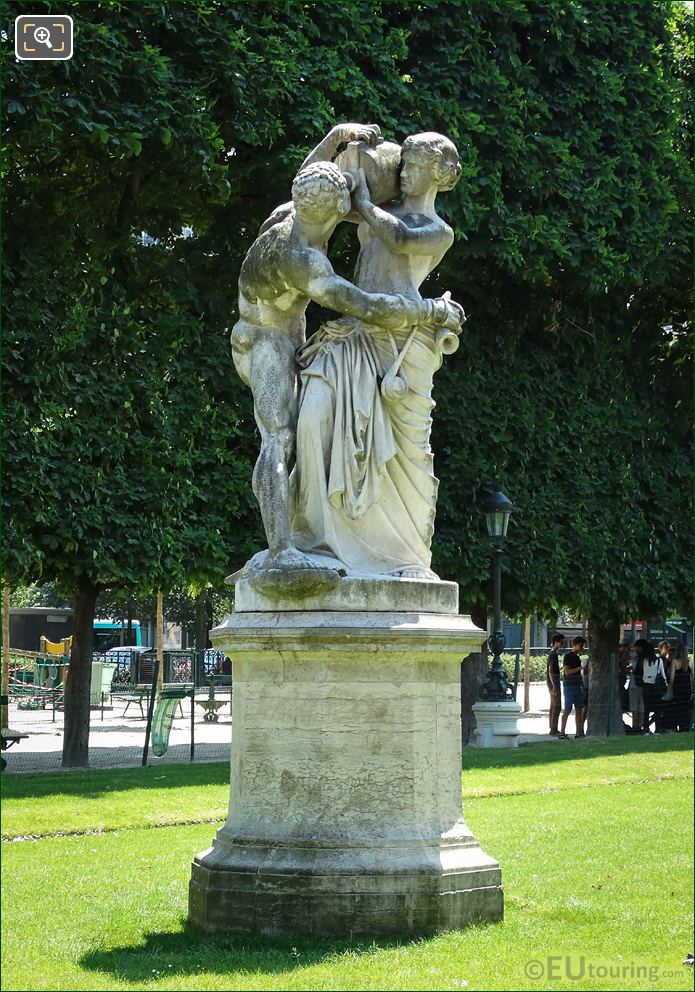 Le Jour statue on pedestal