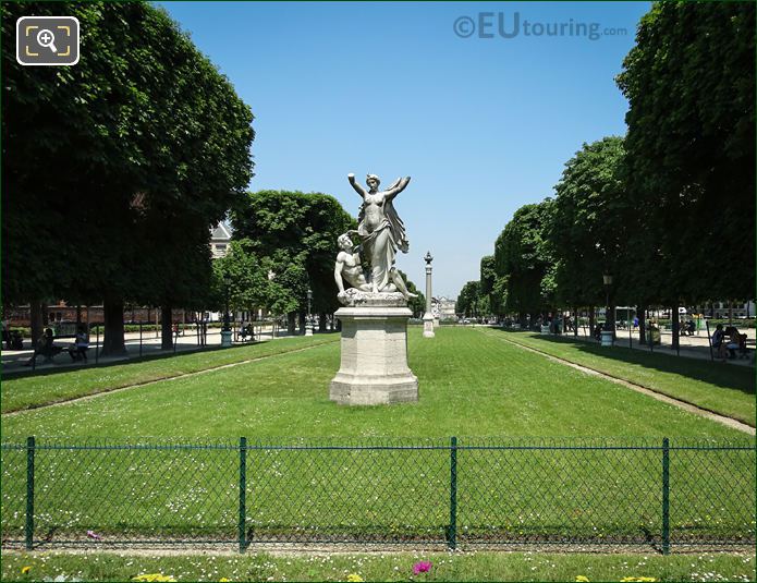 Jardin Marco Polo with l'Aurore statue