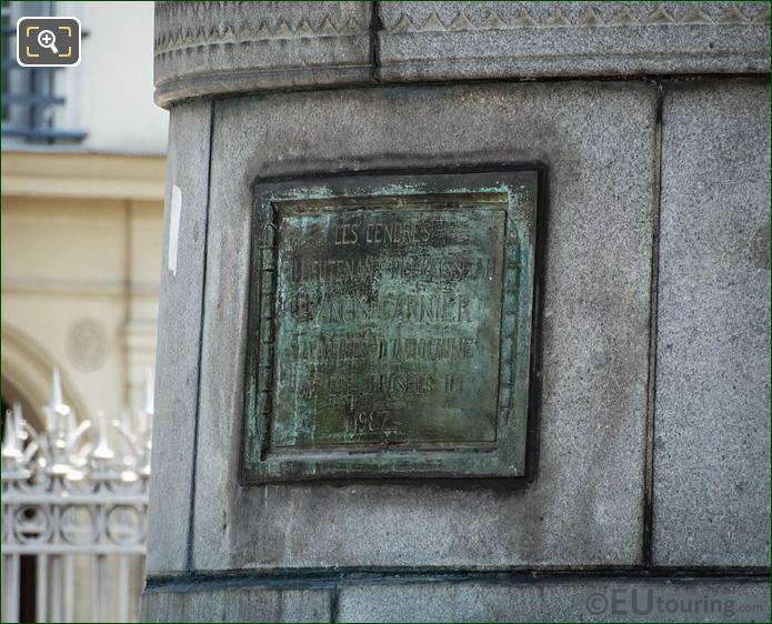 1987 bronze plaque on Francois Garnier monument