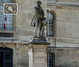 Urbain Le Verrier statue and stone base in Paris