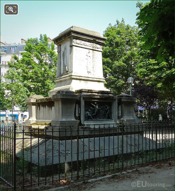 Southern bas relief and Raspail Monument in Square Jacques Antoine