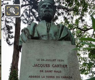 Bronze bust statue of Jacques Cartier