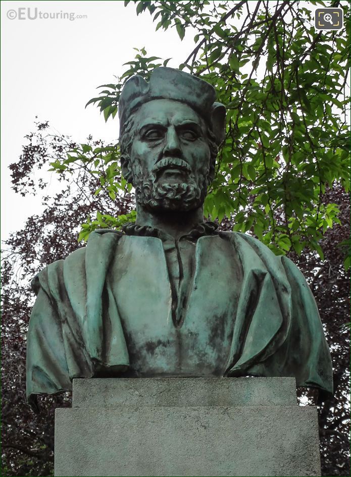The bronze Jacques Cartier bust statue Paris