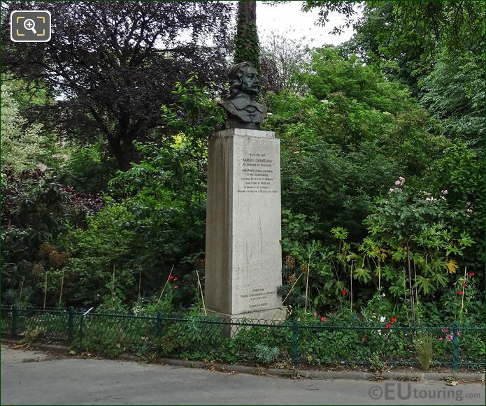 Samuel Champlain monument at Avenue Franklin Delano Roosevelt in Paris