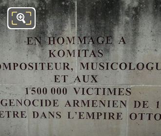 French inscription on Komitas monument
