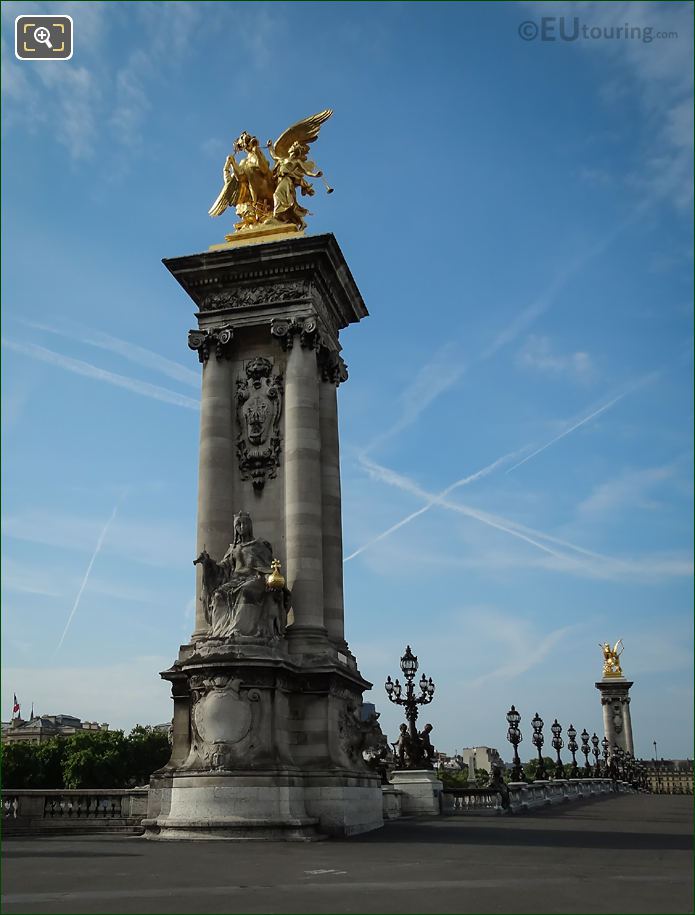 France de Charlemagne statue on bridge column