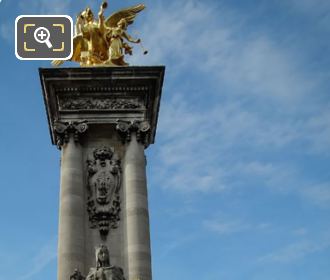 Pont Alexandre III golden statue on column
