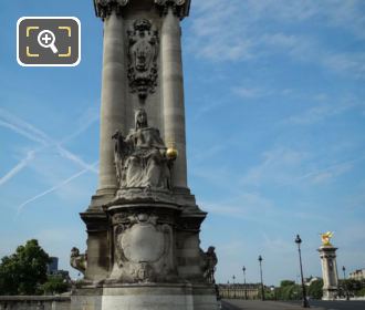 Pont Alexandre III NE column statue France de Charlemagne