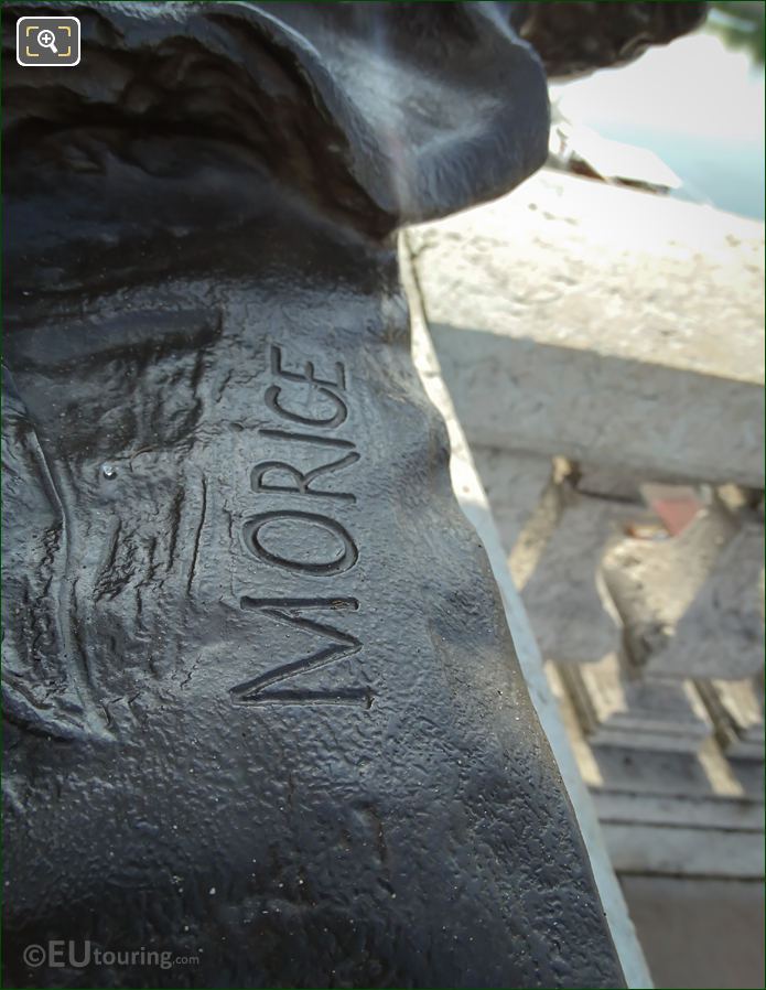 Morice inscription on Fillette a la Coquille statue