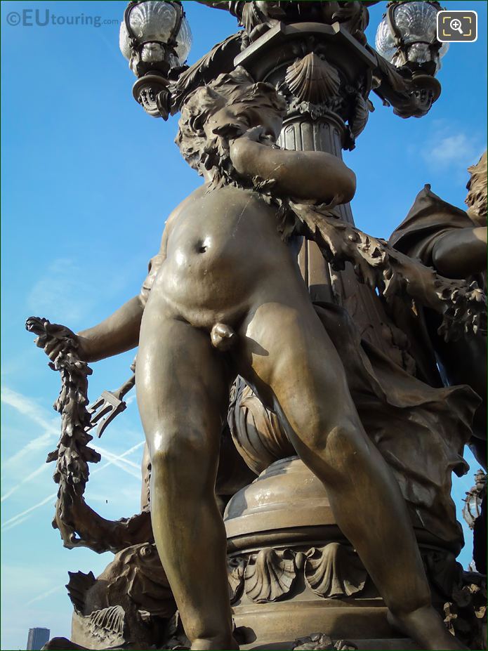 Bronze Cupid Pont Alexandre III NE candelabra