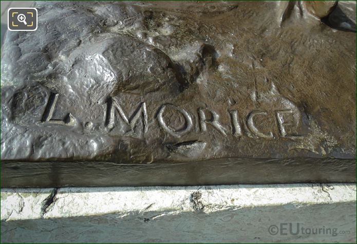 L Morice inscription Child with Crab statue