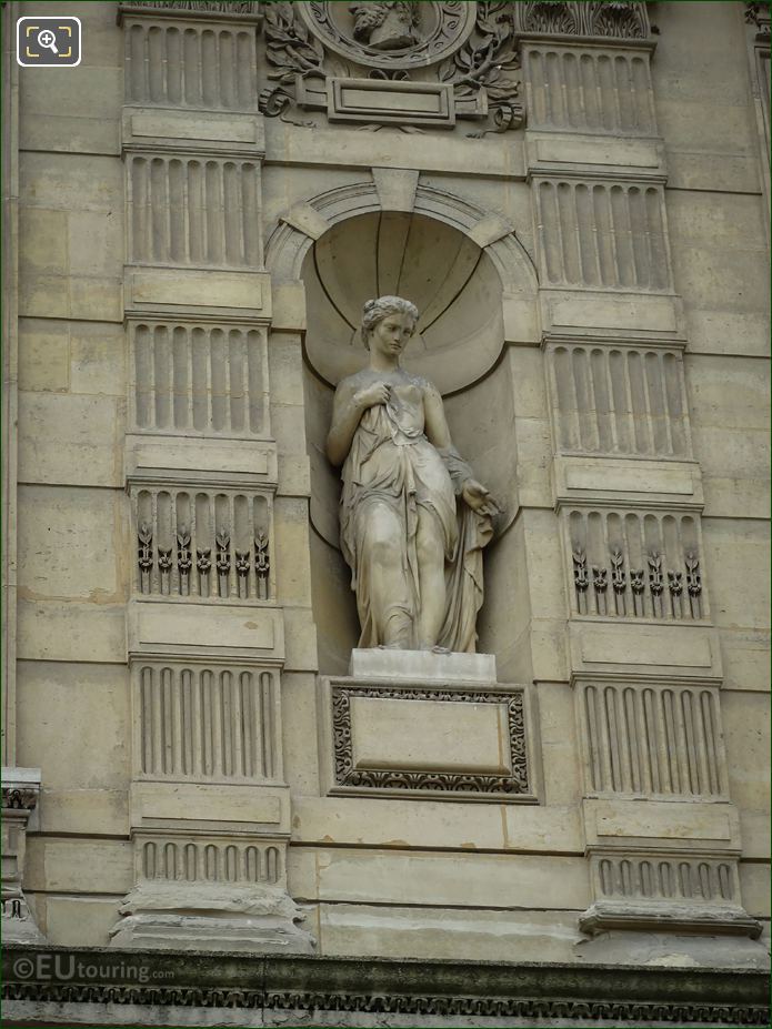 Goddess of the Soul statue on Aile de Flore at Musee de Louvre