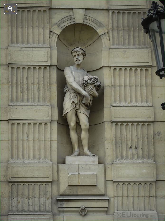 Le Vendangeur statue on Aile de Flore at the Louvre