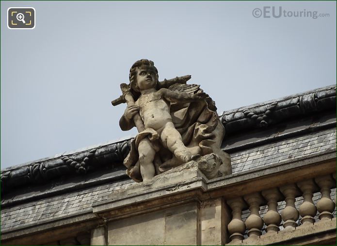 La Tempete statue on Pavillon des Etats at the Louvre