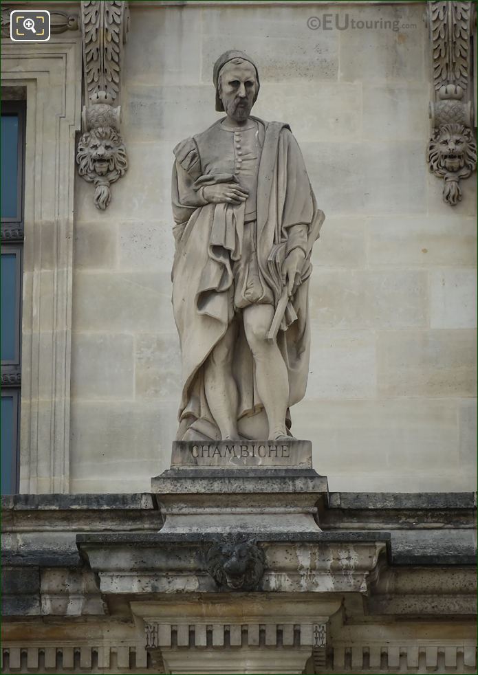 Pierre Chambiche statue on Aile en retour Mollien