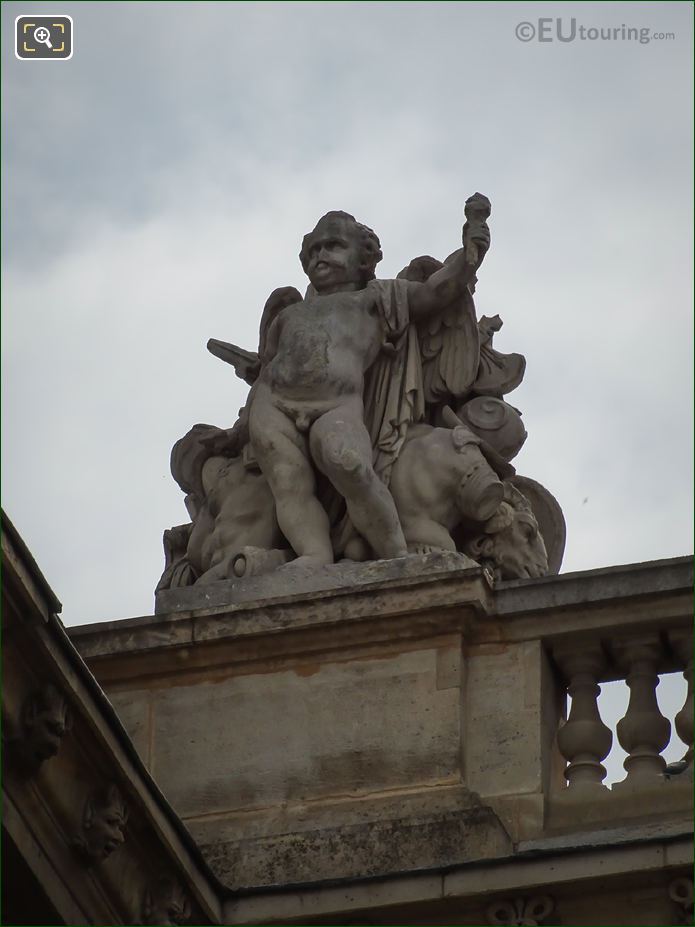 View of La Guerre on Aile en Retour Mollien at the Louvre