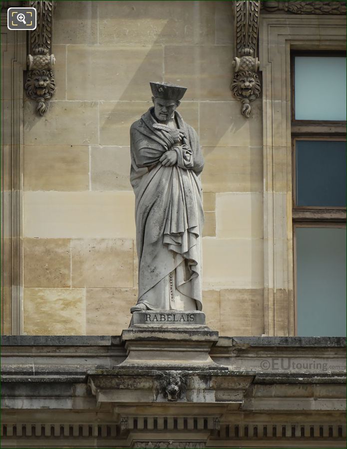 Francois Rabelais statue on Aile Turgot