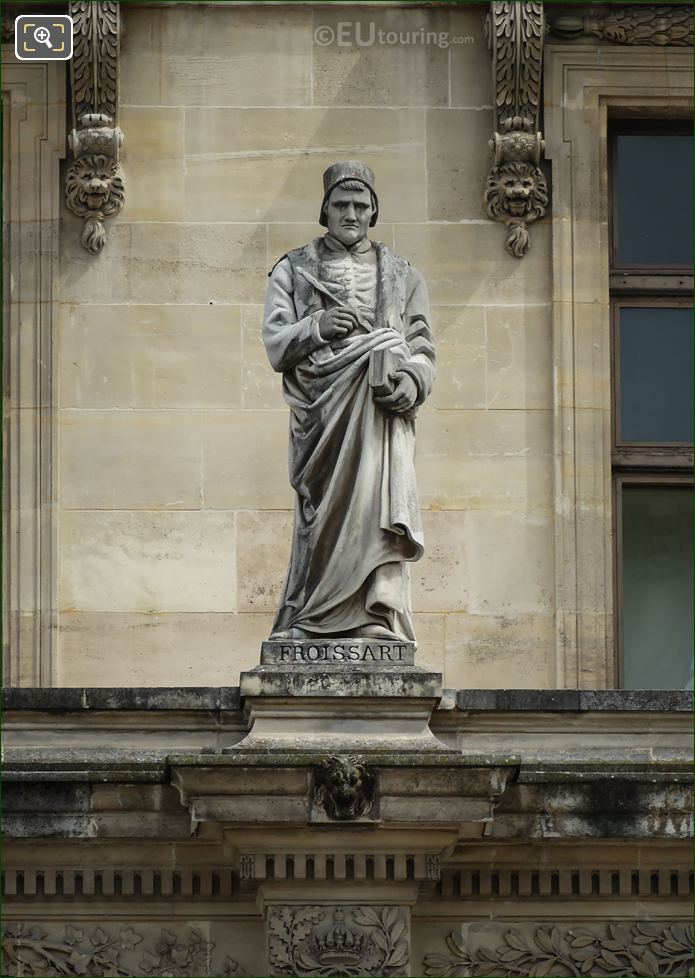 Jean Froissart statue on Aile Turgot