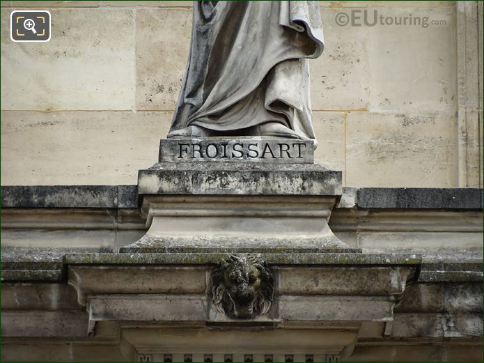 Name inscription on Jean Froissart statue
