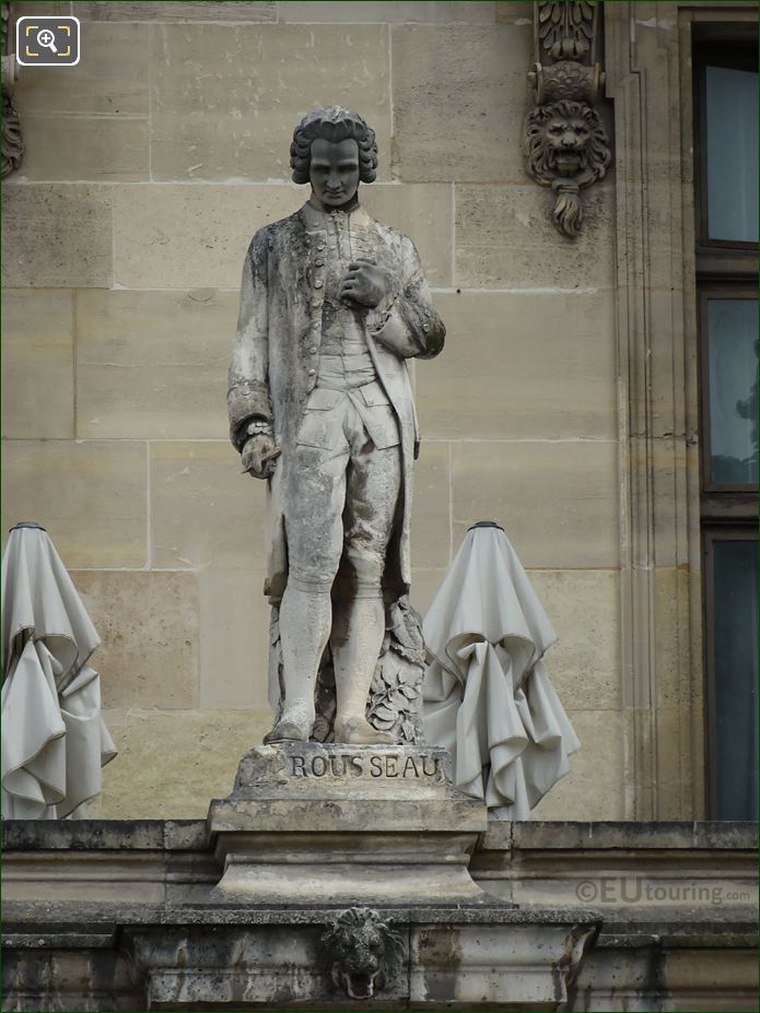 Jean Jacques Rousseau statue on Aile Turgot