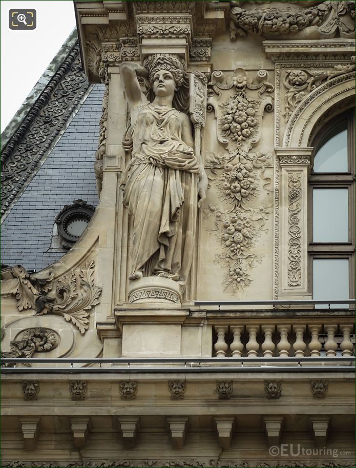 LHS Caryatid sculpture by Nicolas Vilain on Pavillon Colbert
