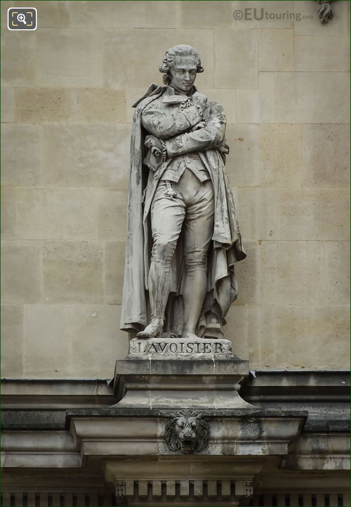 Antoine Lavoisier statue on Rotonde de Beauvais