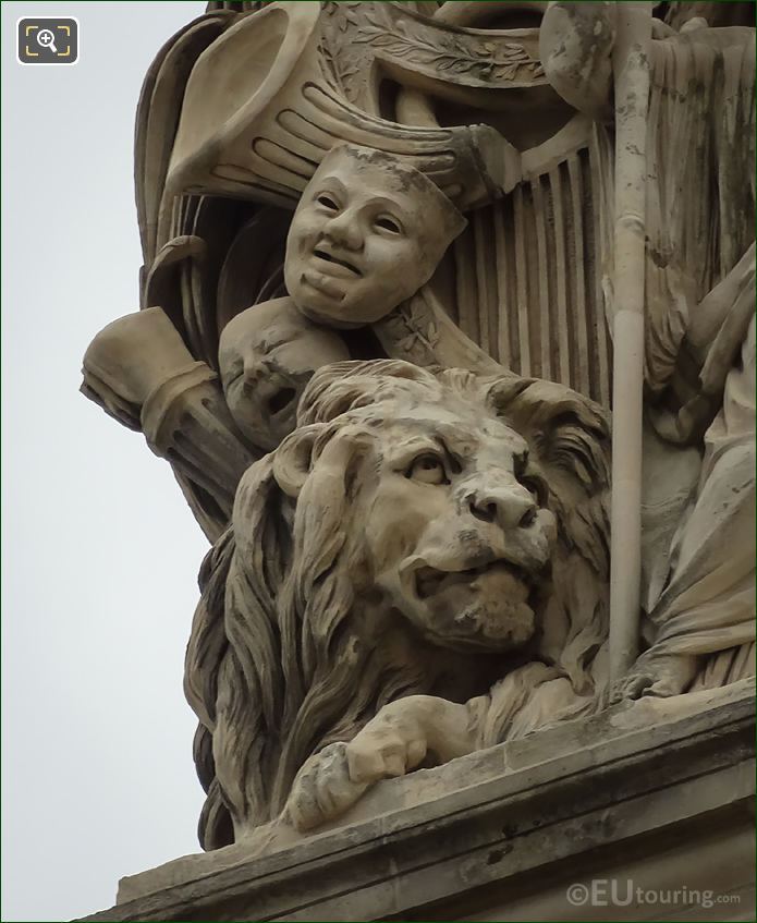 Sculpted lion on Paix statue group