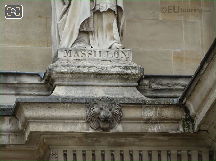 Name inscription on Jean-Baptiste Massillon statue