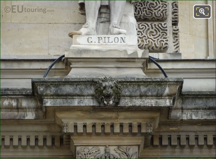 Name inscription on Germain Pilon statue