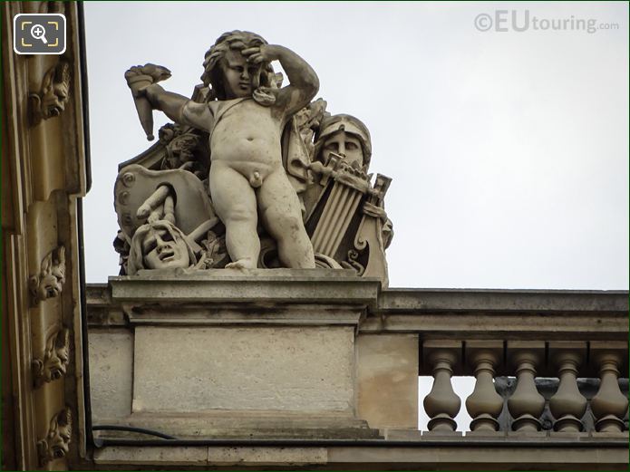 Les Beaux-Arts statue, Aile Daru North facade, Musee du Louvre