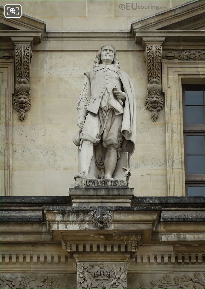 Jacques Lemercier statue on Aile Daru