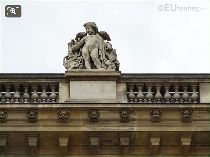 La Vapeur statue on top North facade of Aile Daru, The Louvre