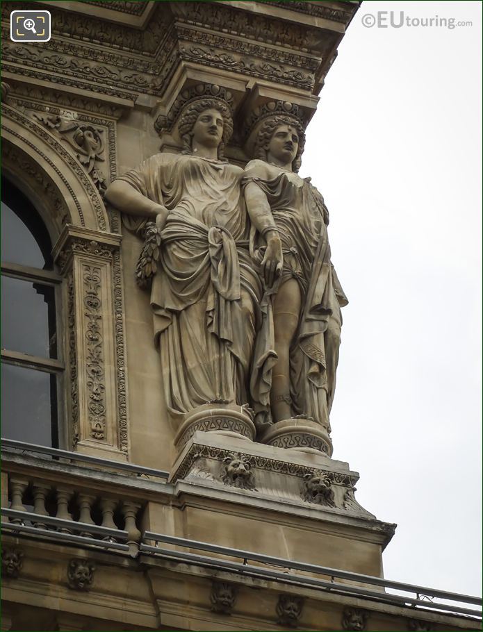 RHS Caryatid sculptures Pavillon Denon facade