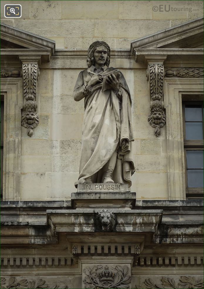 Nicolas Poussin statue on Aile Mollien
