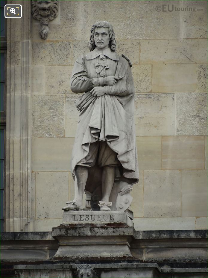 Eustache Lesueur statue on Aile Mollien
