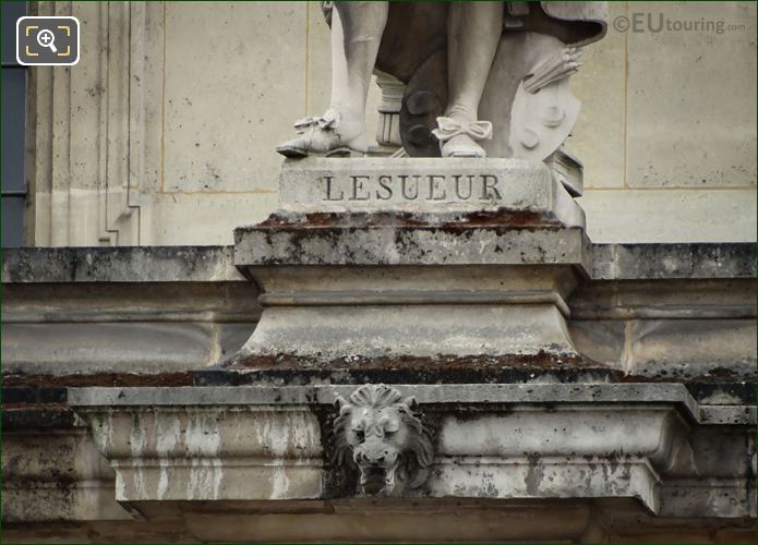 Name inscription on Eustache Lesueur statue