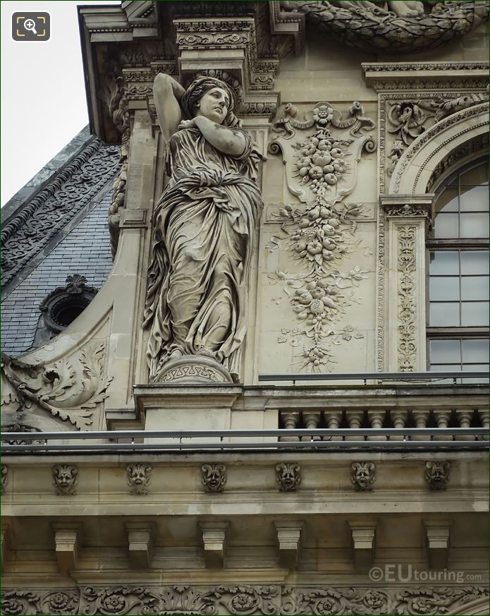 LHS Caryatid sculpture west facade Pavillon Turgot