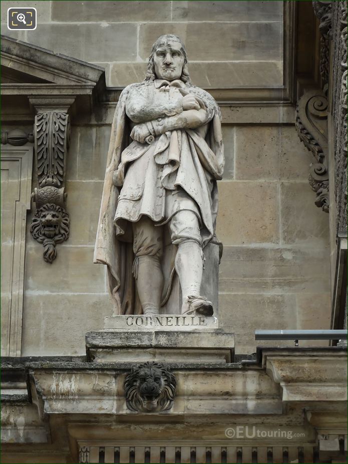 Pierre Corneille statue on Aile en retour Turgot