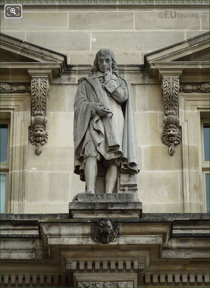 Blaise Pascal statue sculpted by Francois Lanno