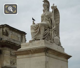 La France Victorieuse statue on stone pedestal